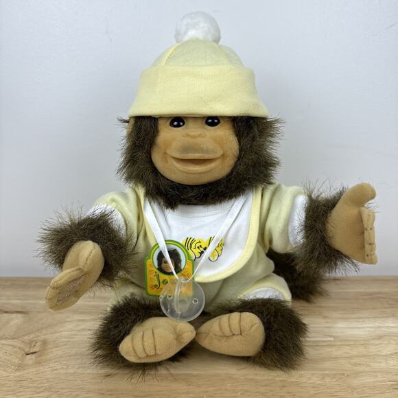 Vintage Hosung Monkey Plush Baby Chimp Joey Stuffed Animal PJ's 1994 Toy 10" - Picture 2 of 9